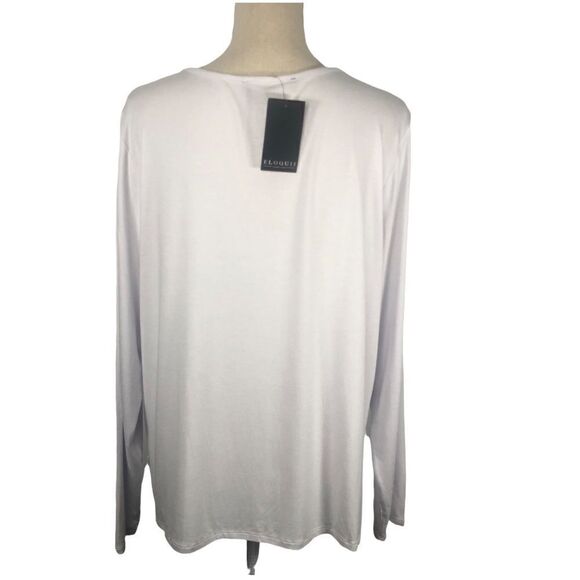 Eloquii Plus Size Crossover Cutout Neckline Top NWT White Size 22/24 - Picture 3 of 9